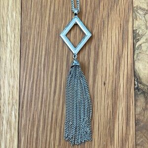 Silver Geometric Pendant Necklace